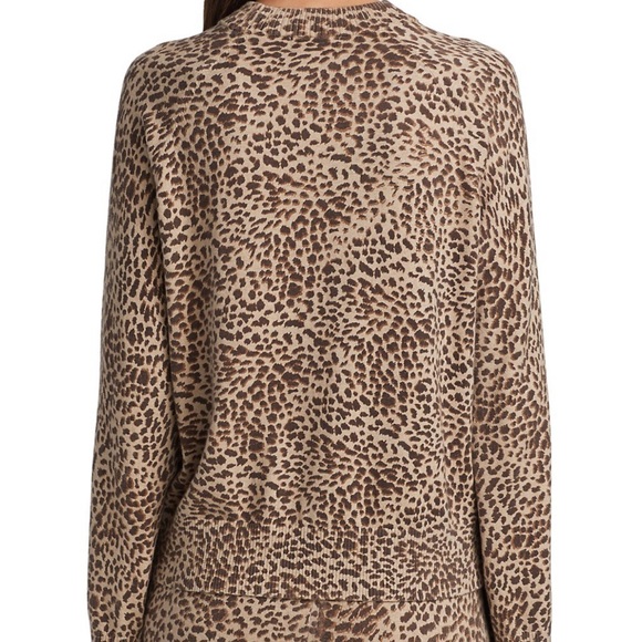 Monrow Vintage Black Mini Leopard Mock Neck Pullover NWT - Picture 8 of 8